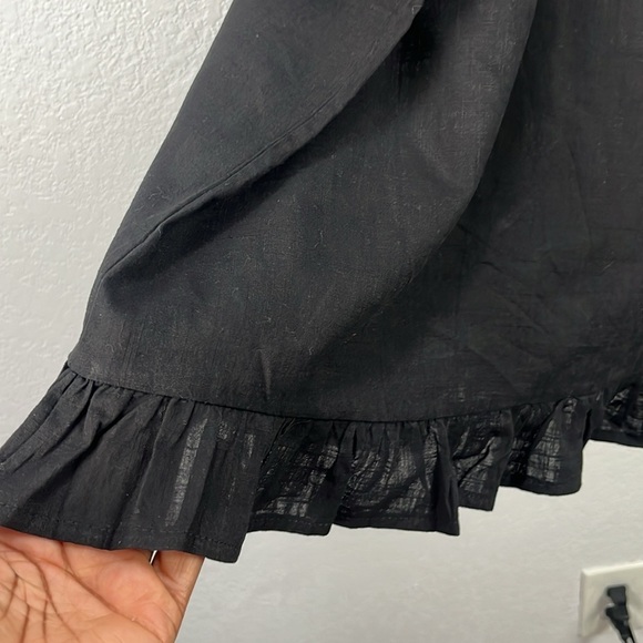 MSJ Women’s Black Flutter Sleeve Dress Ruffle Hem Cotton Casual Sz XL  Vacay - Picture 7 of 9